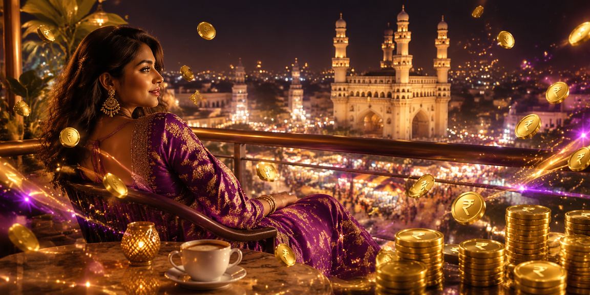 Live dealer dealing cards in a casino near Hyderabad's Charminar